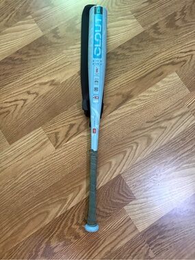 Rawlings Silver and Light Blue Youth Bat with Black Sleeve